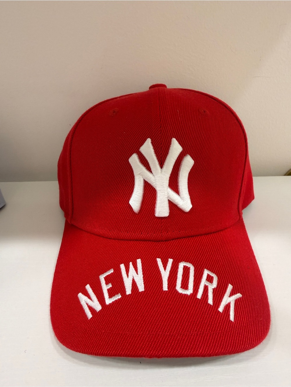 Mitchell & Ness Red New York Kids Baseball Cap with White Embroidery